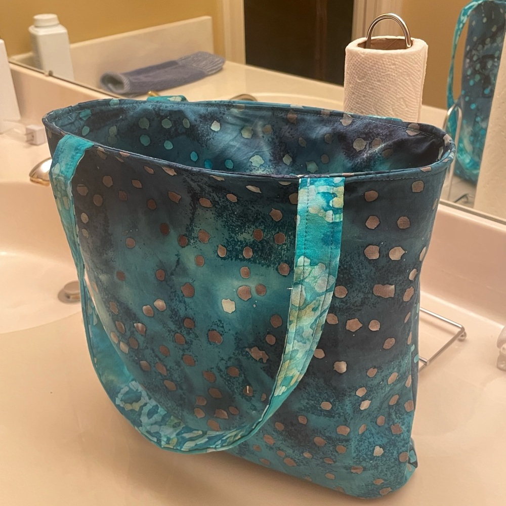 Blue Patterned Tote Bag - image 1